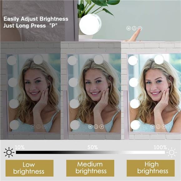 Lighted Makeup Mirror Hollywood Mirror Vanity Mirror with Lights, Touch Control - Picture 2 of 6